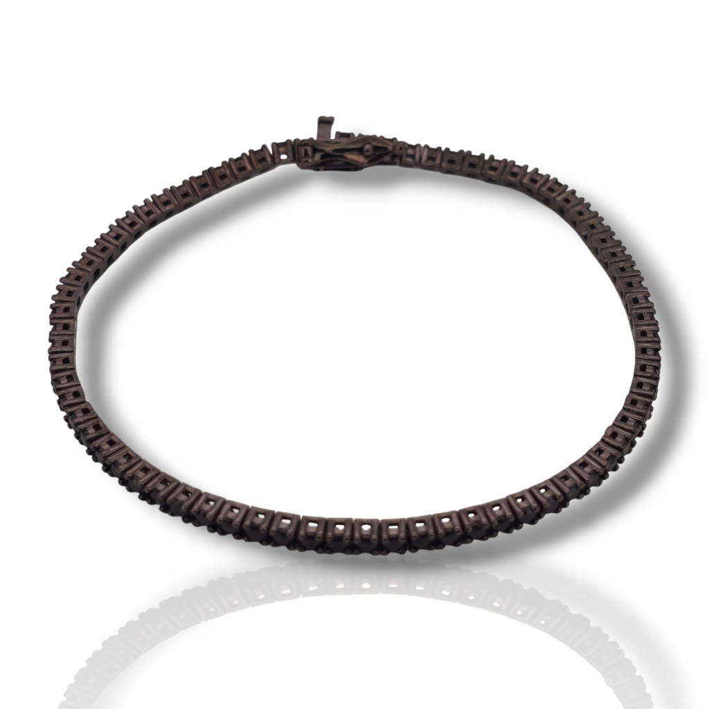 Ριβιέρα ασημένια 925° επιπλατινωμένη μαύρη 2.5mm (code SHK91528B)